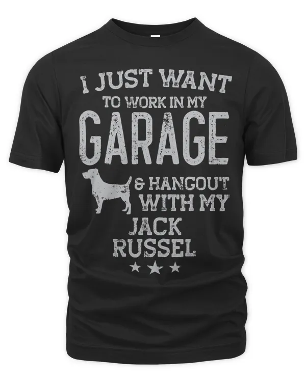 Jack Russel Dad Car Garage Hangout Men