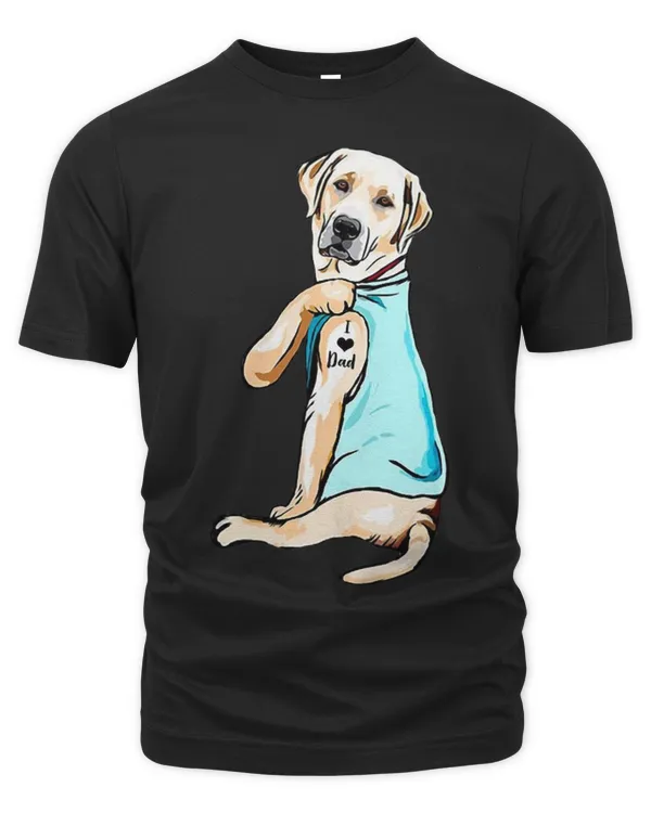 Labrador Dog Tattoo I Love Dad Fathers Day Lover