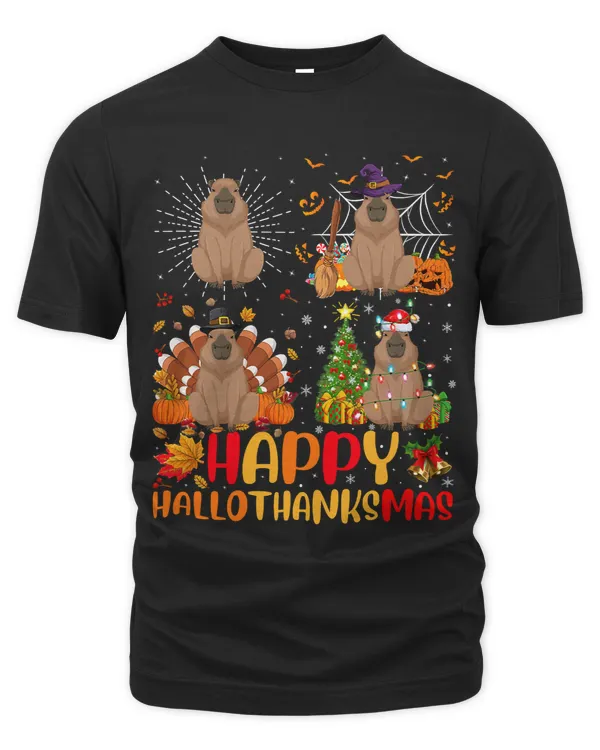 Halloween Thanksgiving Christmas Capybara Hallothanksmas
