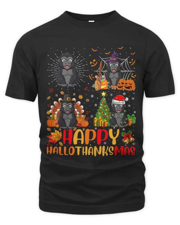 Halloween Thanksgiving Christmas Gorilla Hallothanksmas