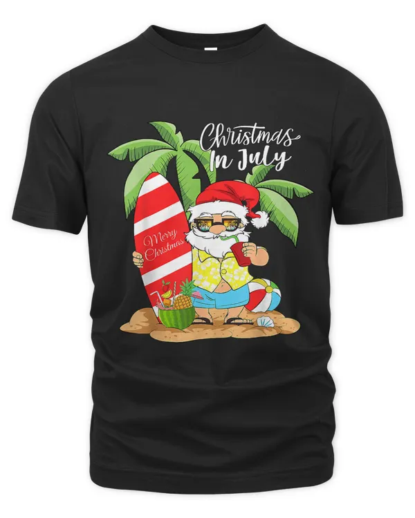 Christmas In July Funny Santa Summer Watermelon Holiday 141