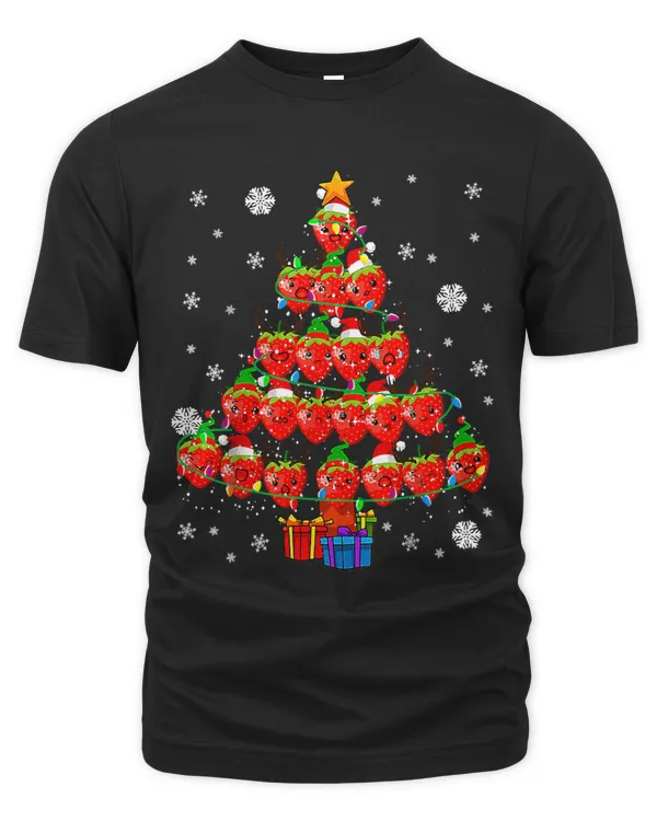 Christmas Strawberry Lover Santa Reindeer Strawberry Tree 53