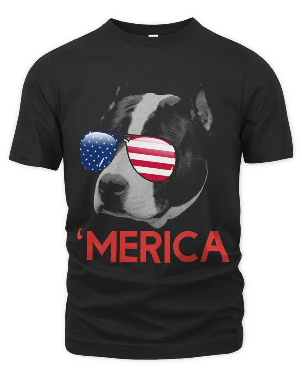 Merica American staffordshire terrier American Flag