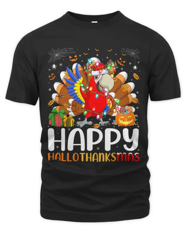 Parrot Bird Lover Halloween Christmas Happy Hallothanksmas