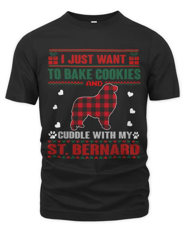 Saint Bernard Dog Lovers Pajama Dog Ugly Christmas Sweater