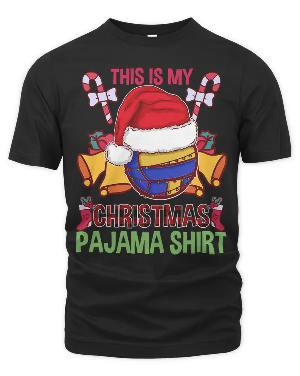 Volleyball Funny Volleyball Team Ugly Christmas Lights Pajama Red Plaid 281