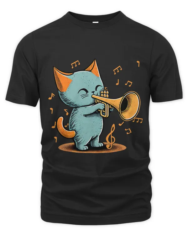 Trumpet Shirt Trumpet Player Kawaii Cat Musician Trumpet Gag