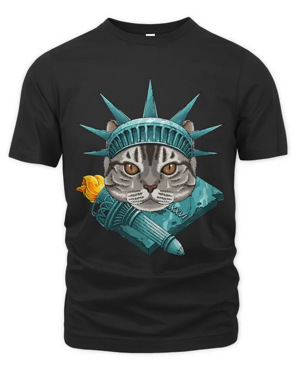 Statue Of Liberty American Shorthair 4th Of July USA America
