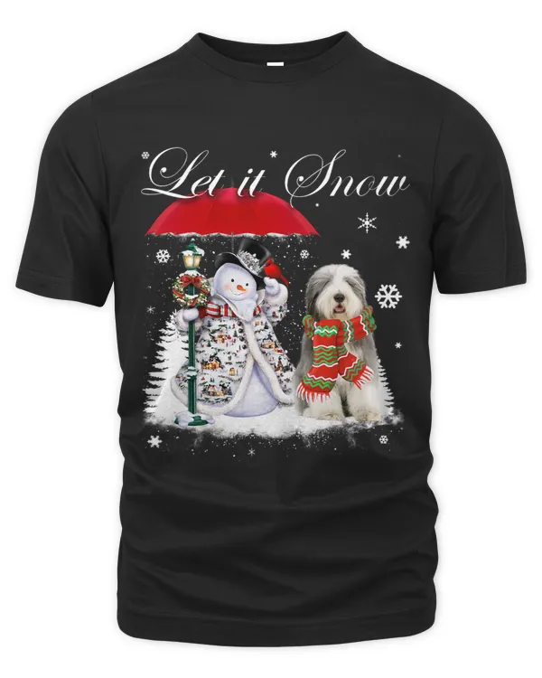 Old English Sheepdog Santa Dog Christmas Snowman Xmas Pajama 391