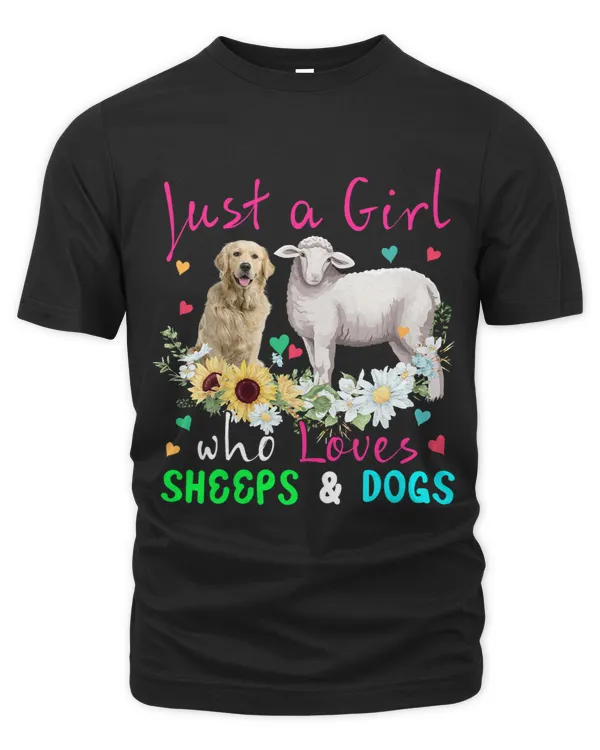 Just A Girl Who Loves Sheeps And Dogs Floral Farmer Owner 174