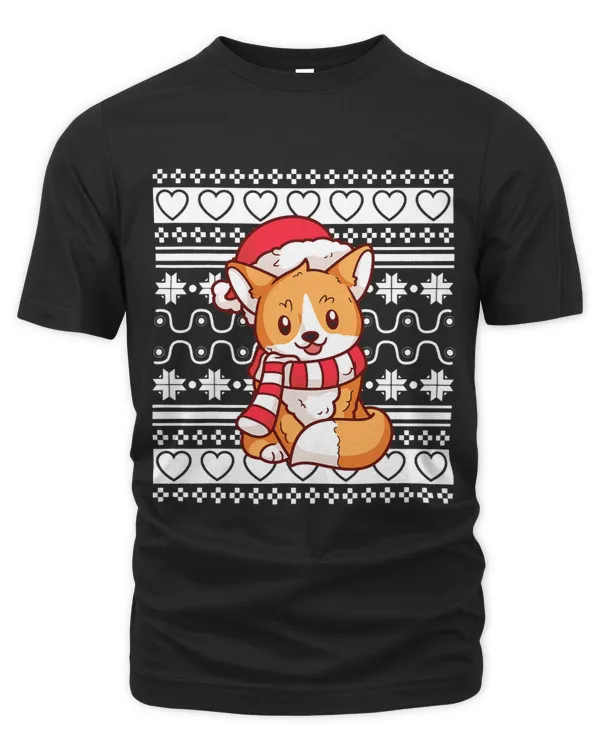 Ugly Christmas Xmas Red Santa Claus Fox