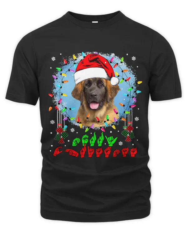 Merry Christmas Hands Sign Language Santa Leonberger Lover141