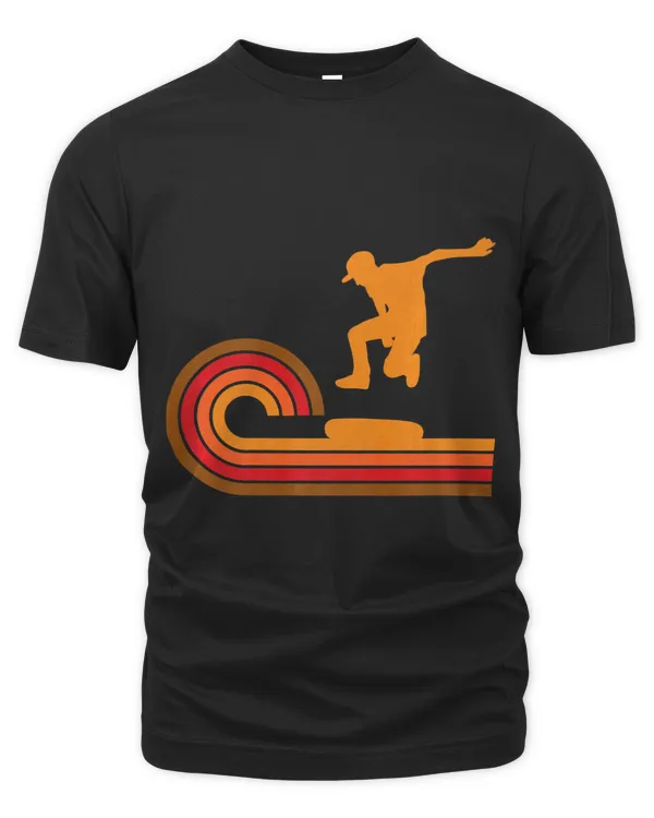 Retro Style Skateboarder Silhouette Skateboarding