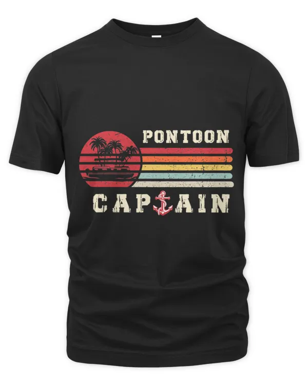 Vintage Pontoon Captain Funny Boaters Or Boat Driving Gift