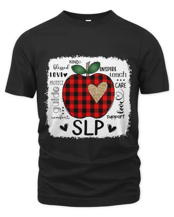 Speech Language Pathologist Typography Apple Buffalo Plaid