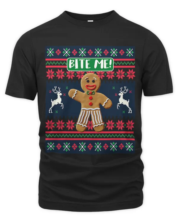 The Ugly Christmas Sweater Bite Me Gingerbread Man