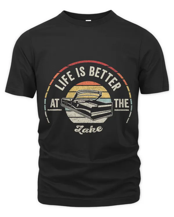 Vintage Retro Life Is Better At The Lake Pontoon Boat