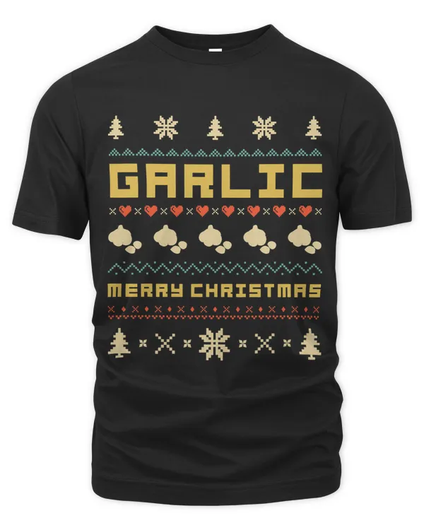 GARLIC Ugly Christmas Sweater Vintage Retro Style
