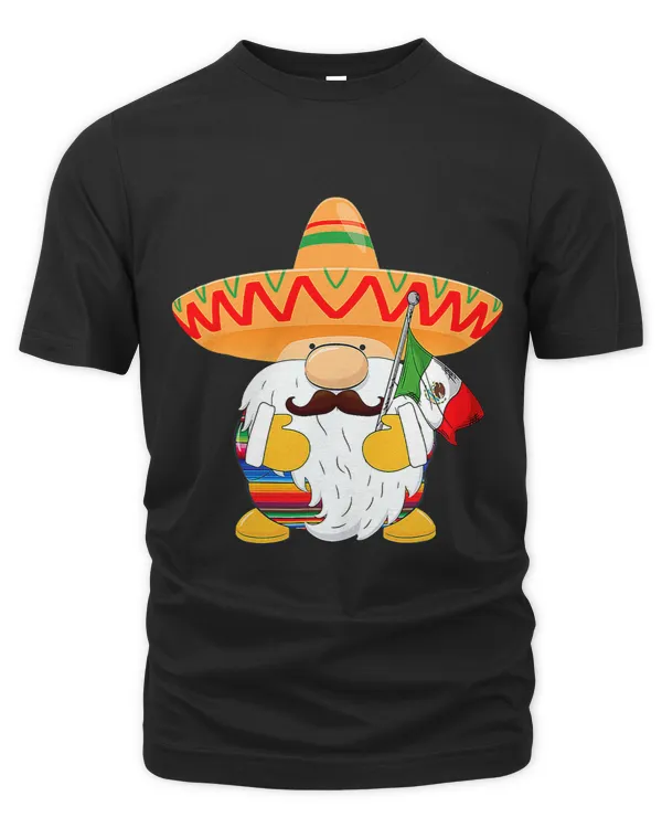Gnome Mustache Sombrero Happy Cinco De Mayo Mexican Flag