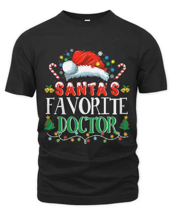 Santas Favorite Doctor Christmas Party Pajama Santa Hat