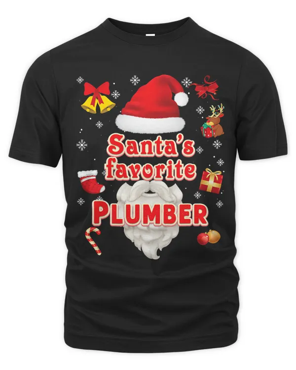 Santas Favorite Plumber Christmas Cute Santa Face Sweater