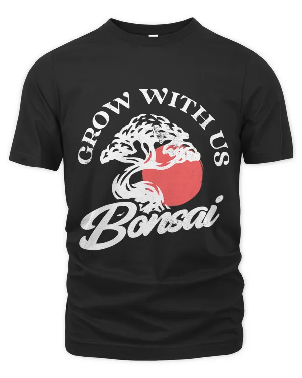 Grow With Us Bonsai Calligraphy Design For Bonsai Lover
