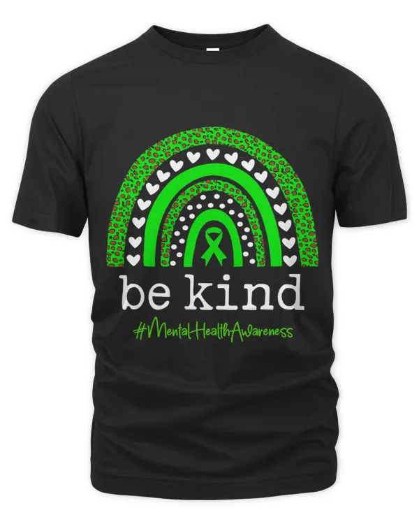 Be Kind Mental Health Awareness Leopard Rainbow Depression