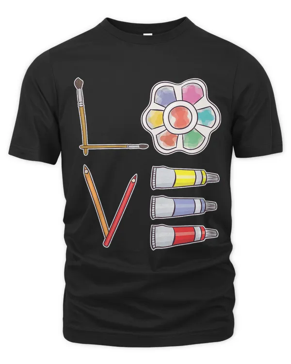 Love Art Watercolor Palette Paint Brush Drawing Artist