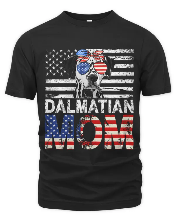 Womens Cool Dalmatian Mom USA Flag Patriotic Mothers Day