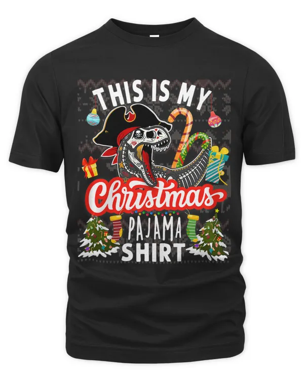 This Is My Christmas Pajama Pirate Dinosaur Skull Costume