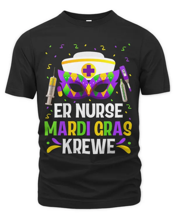 Womens Funny ER Nurse Krewe Nursing Masks Mardi Gras