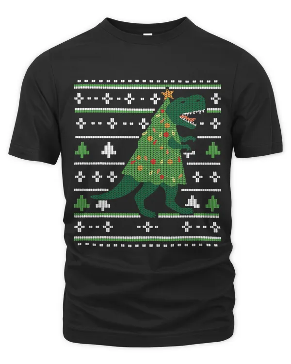 Dinosaur TRex Pajamas Ugly Christmas Lights Tree Rex 2