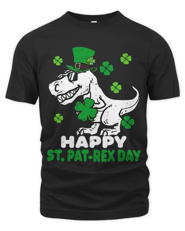 Happy St Pat Rex Day Shirt St Patricks Dinosaur Toddler Boys 5 8