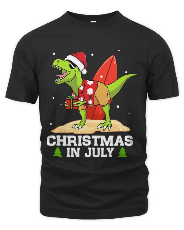 Christmas In July Funny Santa TRex Summer Vacation Lover
