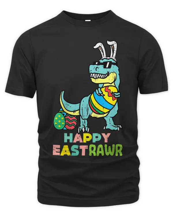Happy Eastrawr Trex Easter Bunny Egg Funny Dinosaur Kids