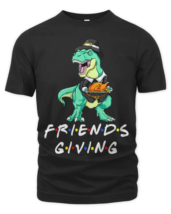 Happy Friendsgiving Shirt Funny Dinosaur Turkey Friends