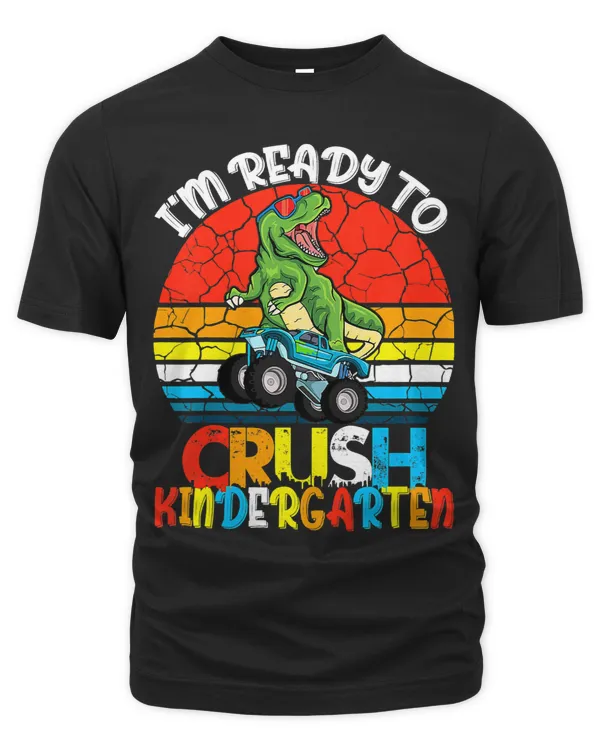 Kids Im Ready To Crush Kindergarten Monster Truck Dinosaur 5