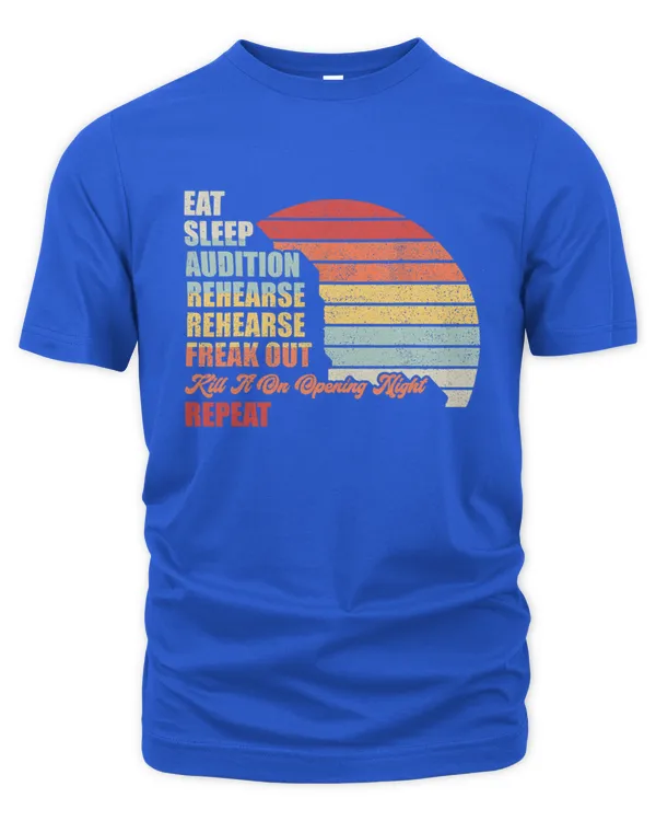Retro Vintage Theater Geek Musical Life Eat Sleep Theatre T-Shirt - Unisex Premium T-Shirt Unisex Premium T-Shirt