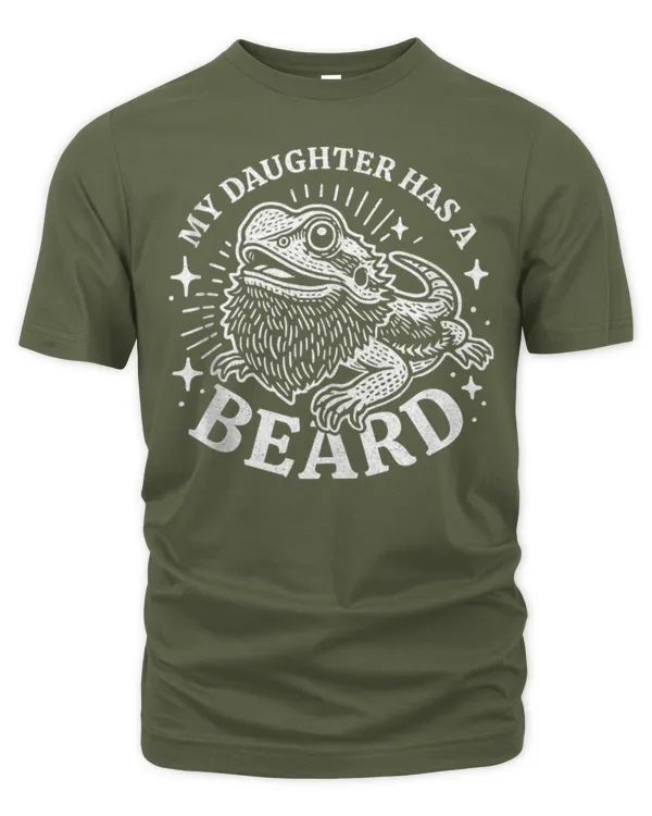 My Daughter Has A Beard - Bearded Dragon Lover Funny Retro Tee - Unisex Premium T-Shirt Unisex Premium T-Shirt