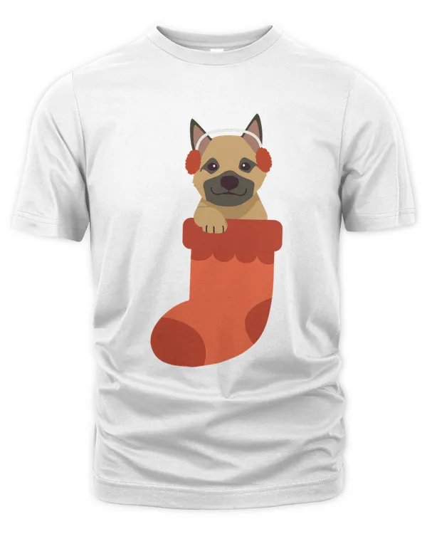 German Shepherd In Christmas Sock Dog