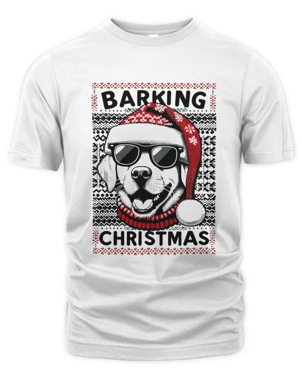 Barking Christmas Dog Wearing Glass Santa Hat