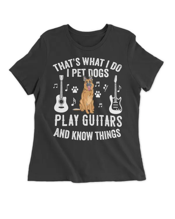 Thats What I Do I Pet Dogs I Play Guitar Gift Guitarist T-Shirt - Unisex Premium T-shirt Unisex Premium T-shirt