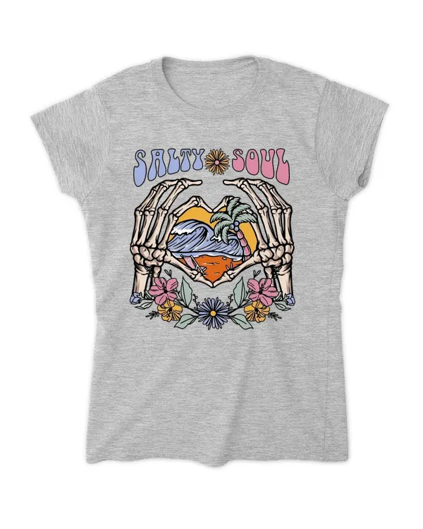 Retro Salty Sout T-shirt, Summer, Beach, Salty Soul Tshirt For Women, Gift For Gifts