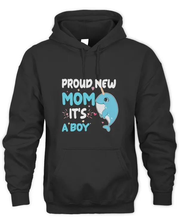 Proud new Mom Its a Boy Cute Narwhal In Pink 2party idea