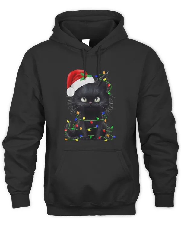 Retro Black Cat Christmas Light Funny Cat
