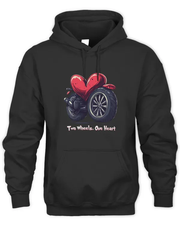 Two Wheels, One Heart Hoodies