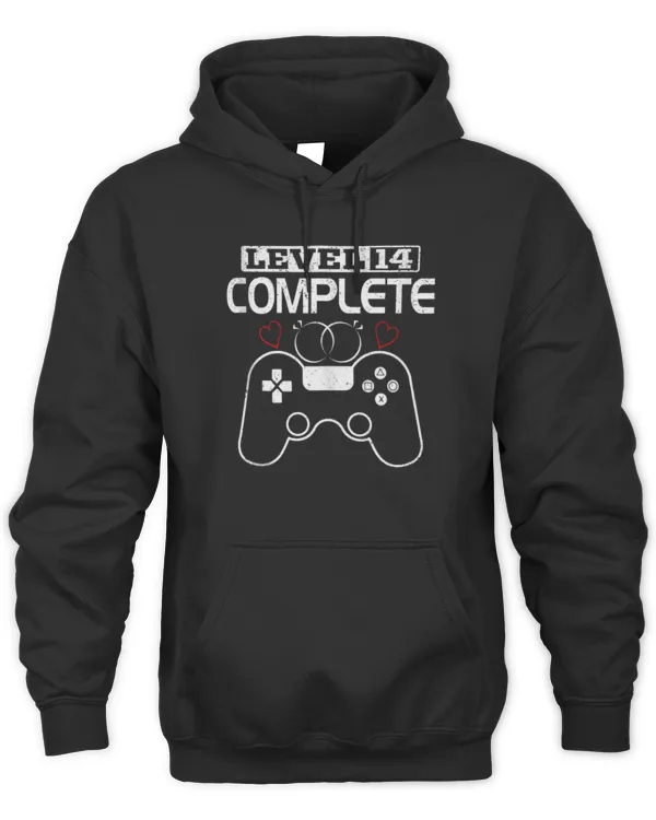 Level 14 Complete 14 Years Wedding Anniversary Video Gamer Tee - Unisex Hoodie Unisex Hoodie