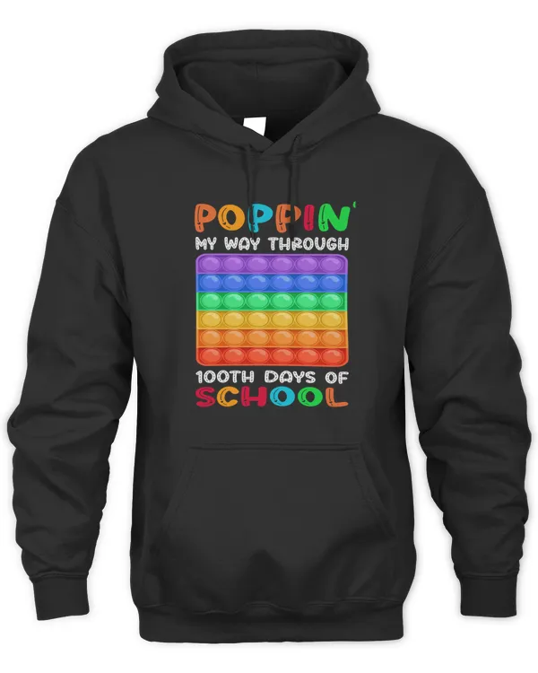 funny POPPIN MY WAY THROUGH TH DAYS OF SCHOOL POP IT STRESS RELIEVING  FOR girl AND boy  men and women T-Shirt