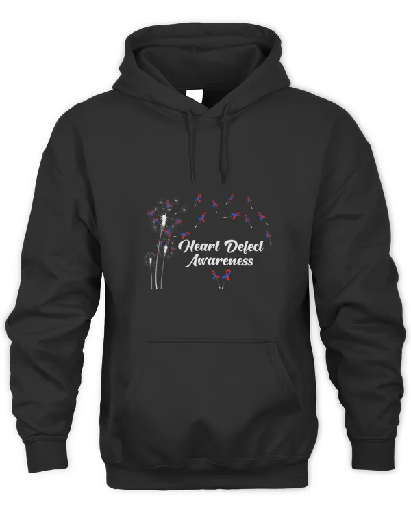 Congenital Heart Defect Awareness Red Blue Ribbon Dandelion