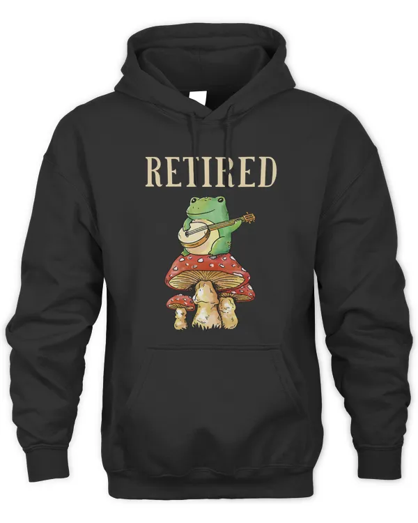 Retirement Cottagecore Frog Mushroom Banjo